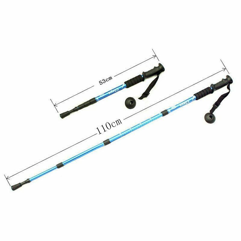 Nordic Walking Pole 4 Section Anti Shock Trekking Poles Telescopic Sticks Hiking