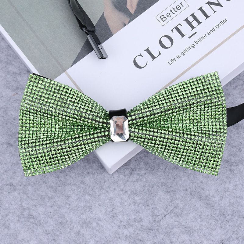 Men Rhinestone Bow Tie Shining Crystal Collar Bowtie Luxury Wedding Banquet Knot