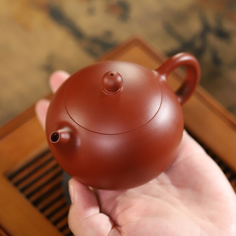Original Ore Real Yixing Zisha Zhu Clay Tea Pot 210ml Marked Xishi Pot Handmade