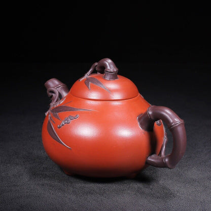 Chinese Yixing Zisha Clay Handmade Exquisite Teapot（竹韵 底款：魏援良）