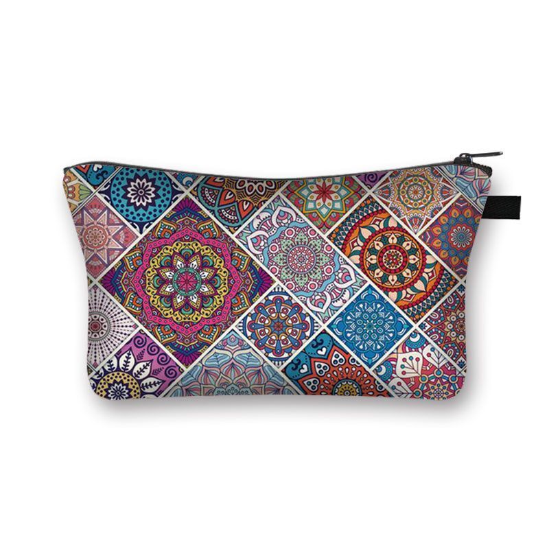 Vintage Pattern Multifunctional Cosmetic Bags Organizer Gothic Wallet Polyester
