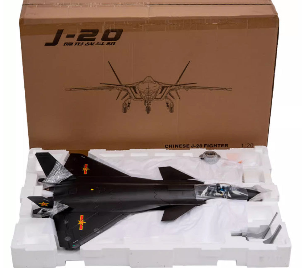 1:20 110CM CHINA J-20 Stealth Fighter Jet Plane Diecast Military Airplane Model