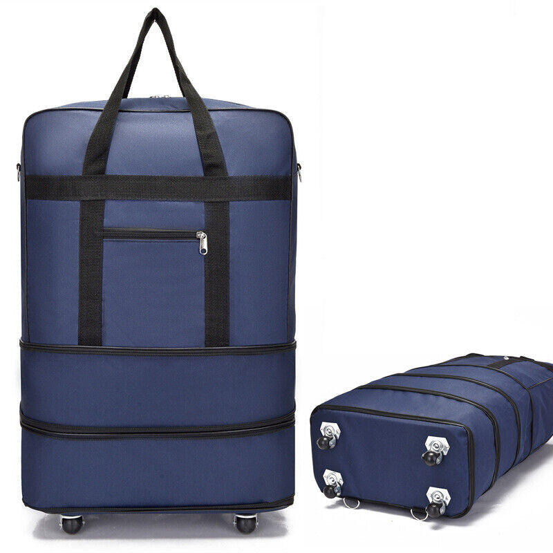 Large Capacity Foldable Luggage Trolley Bags Oxford Expendable Wheel Travel Bags