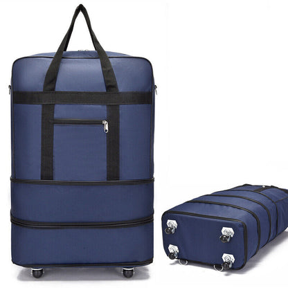 Large Capacity Foldable Luggage Trolley Bags Oxford Expendable Wheel Travel Bags