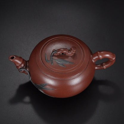 Chinese Yixing Zisha Clay Handmade Exquisite Teapot （竹韵 底款：周桂珍）