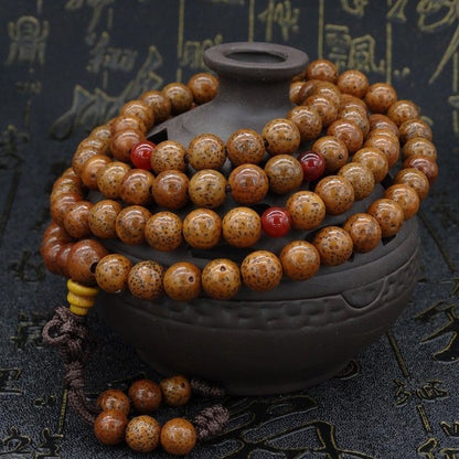 Old Star and Moon Bodhi 108 Beads 8mm Prayer Bead Bracelet Handcrafted Beads