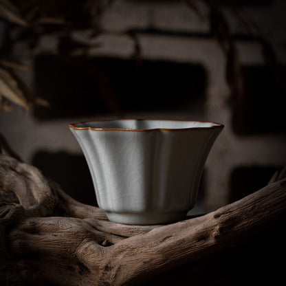 Boutique Ruyao Craft Tea Cup One Piece Crackle Glaze Porcelain Master Cup Marked