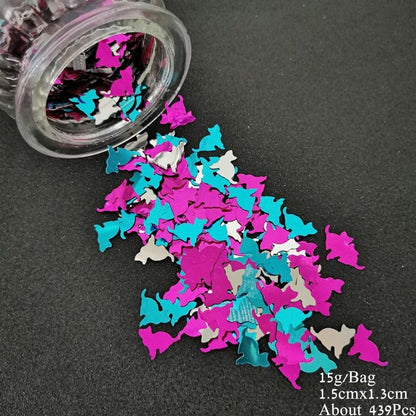 Animal Theme Confetti 15g Cat Dog Spider Bat Sequins DIY Party Table Decorations