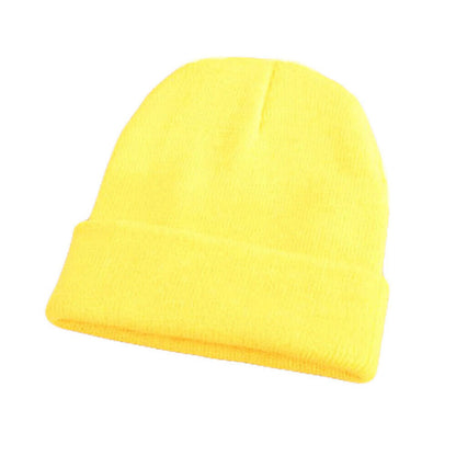 Beanie Hat Men Women Plain Knit Ski Cap Warm Elastic Skull Winter Cuff Thermal