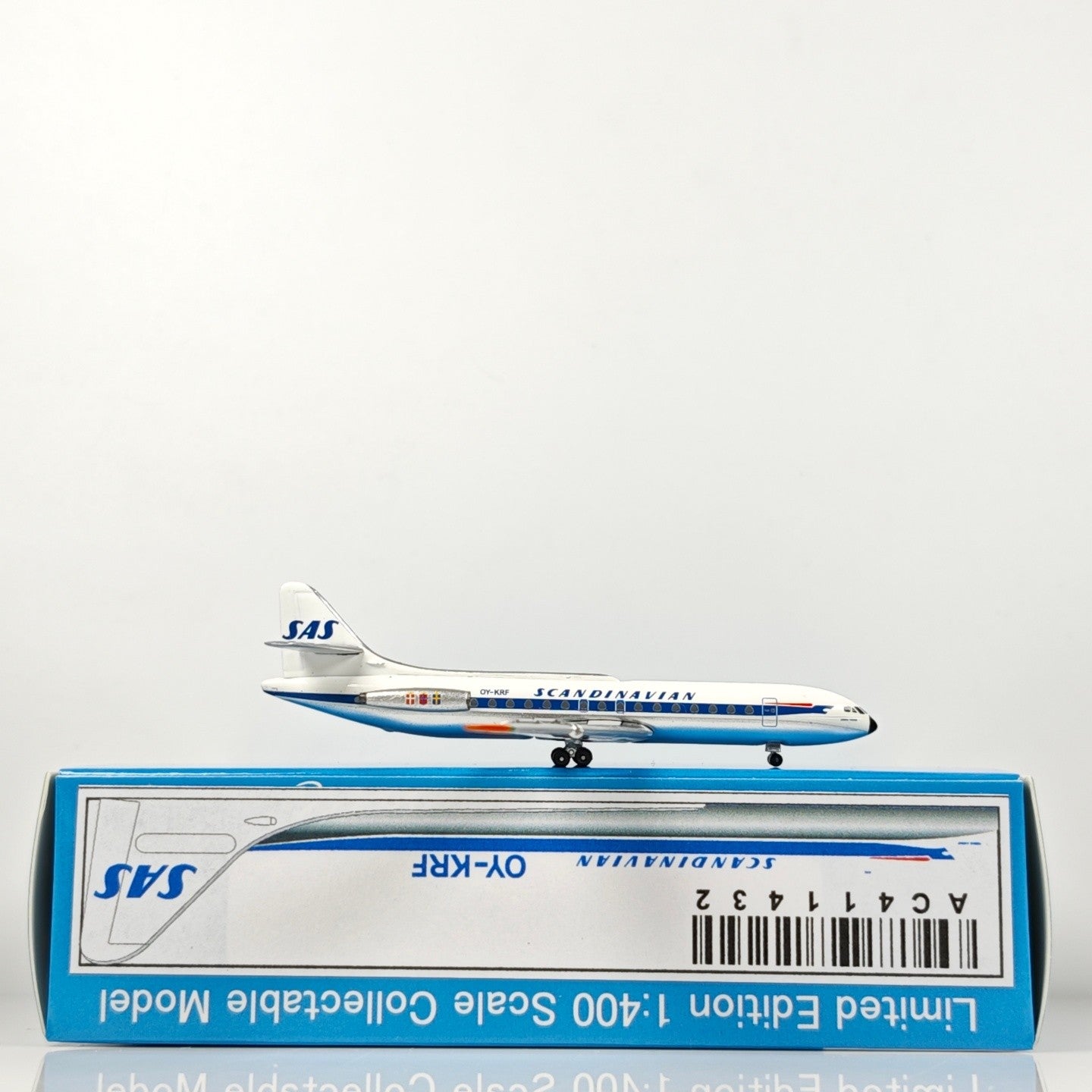 1:400 Aeroclassics Scandinavian Airlines SE-210 Passenger Plane Diecast Model