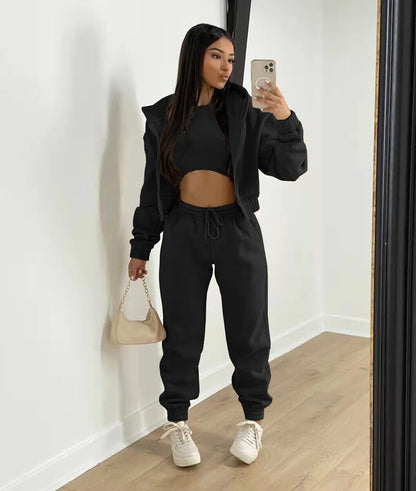 3Piece Sets Women Tracksuit Suit Trouser Set Sweatshirt Sports Sportswear