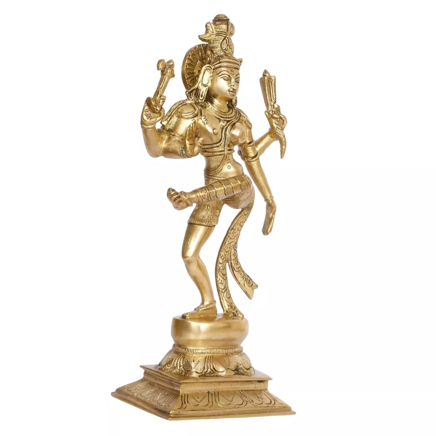 Brass Ardhanarishvara Ardhnarishwar Statue Half Shiva & Parvati Figurine Idol