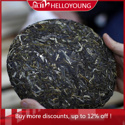 357g Yunnan Laomane Pu-erh Raw Tea Cake Organic Pu'er Green Tea Shengcha