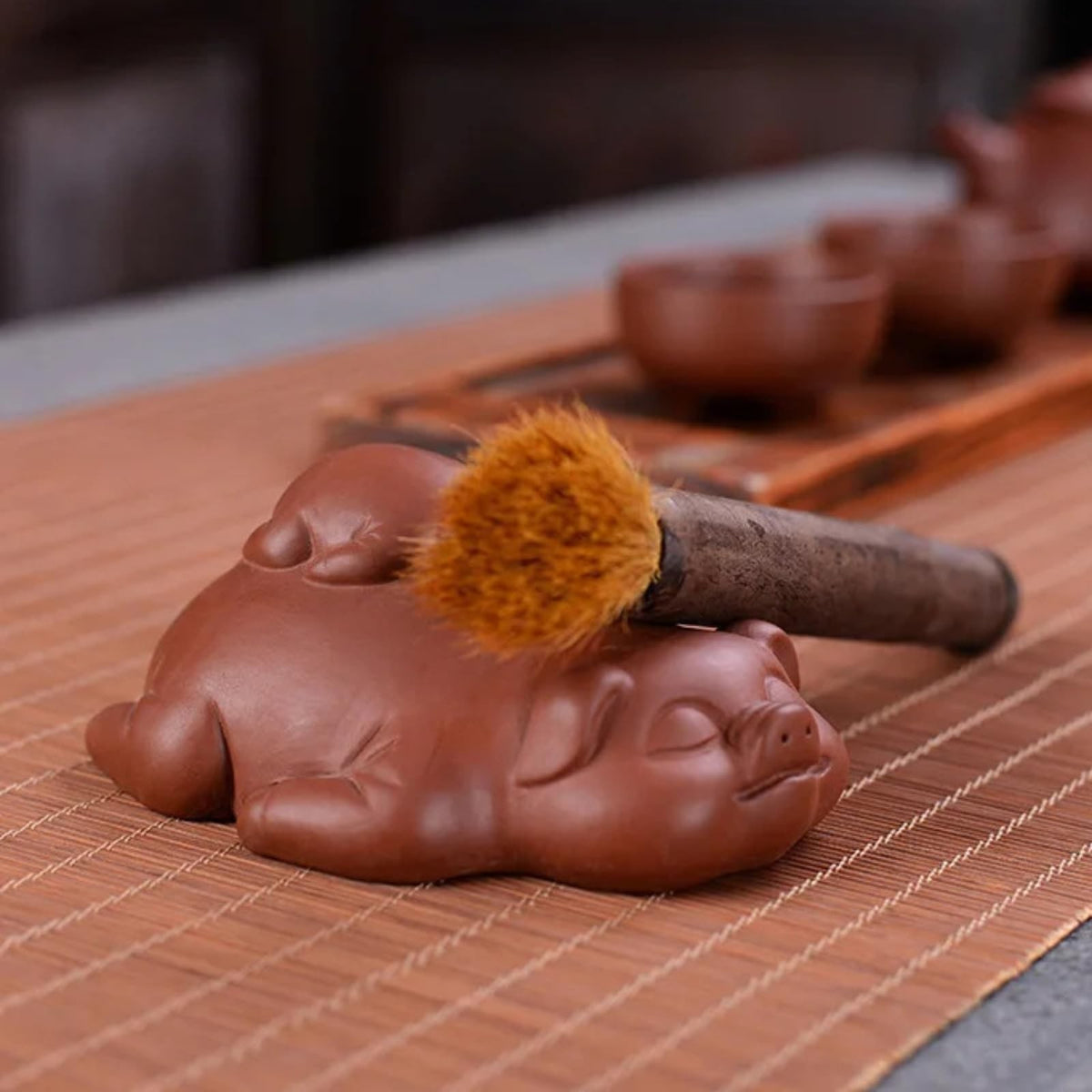 Pig Red Clay Tea Pet Tea Brewing Ritual 10.3cm 4.1in Tea Tray Decor Tea Play