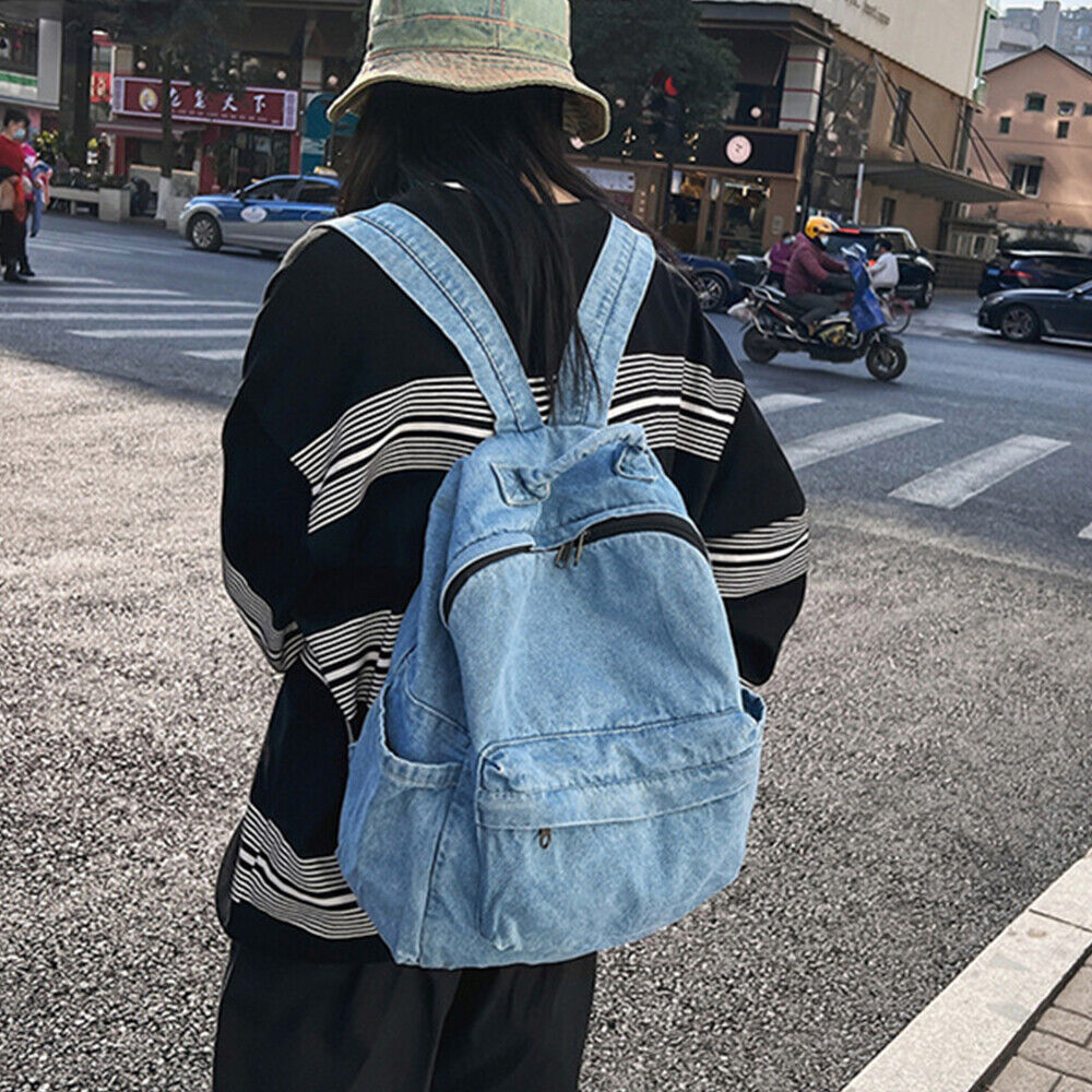 Women's Denim Shoulder Bag Gift Travel Satchel Handbags Vintage Jeans Backpack