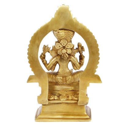 Hindu God Lord Brass Parvati Uma Idol Sitting On Throne Idol Statute Figurine