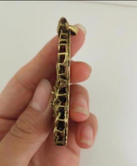 Chinese old antique collection pure brass Dragon small pendant