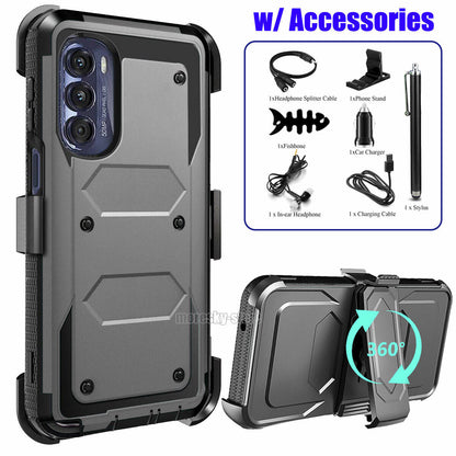 Rugged Case For Motorola Moto G Stylus 2022 w/ 360 Clip Holster Cover Accessory