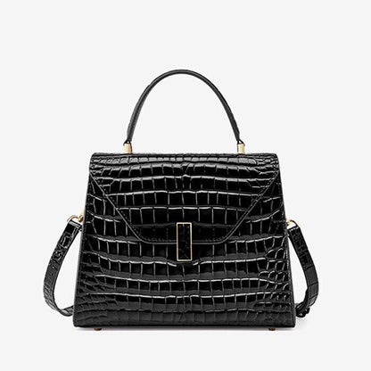 Real Leather Women's Handbag, Crocodile Embossed Party/Cocktail Shoulder Bag