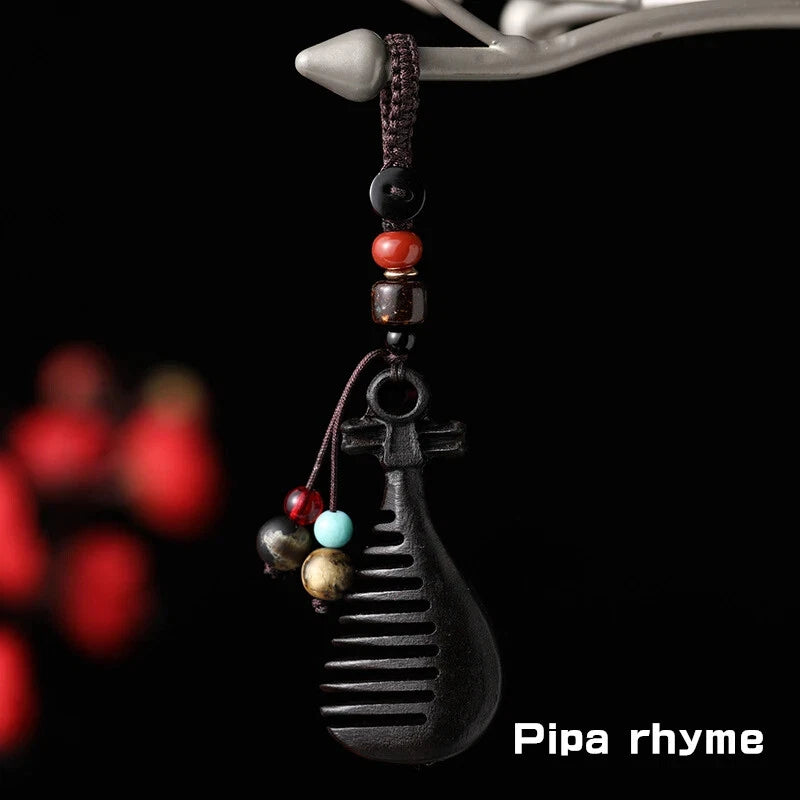 Creative Mini Ebony Mini Comb Pendant Convenient Sandalwood Small Comb Key Chain