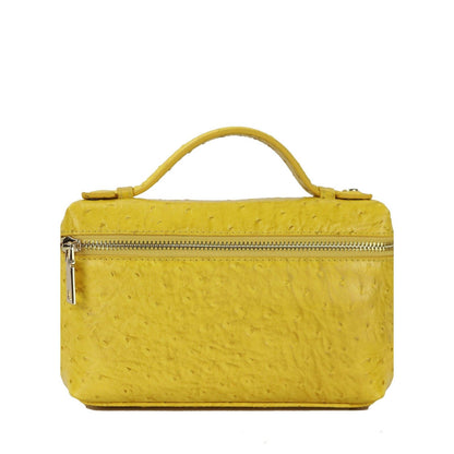 Handbag Ostrich Leather Portable Bag Small Square Clutch Bags Purse 19*12*6 CM