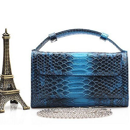 Leather Clutch Crossbody Bag Gold Luxury Serpentine Clutch Purse Messenger Bags