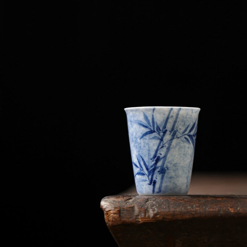 20ml Full Hand Painted Tea Cup Chinese Kungfu Cup Porcelain Cup Bamboo Print New