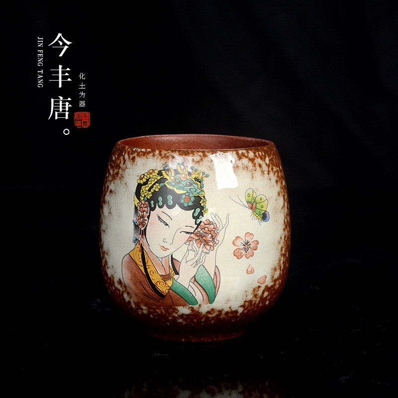 chinese jingdezhen porcelain tea cup：actress