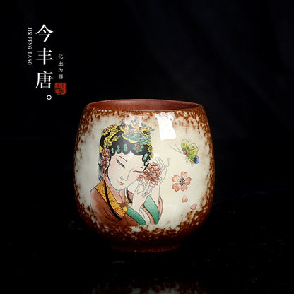 chinese jingdezhen porcelain tea cup：actress