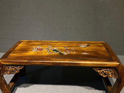 Antique Tibetan Altar Table Kang Table Old Pear Wood Carving Buddhist Furniture