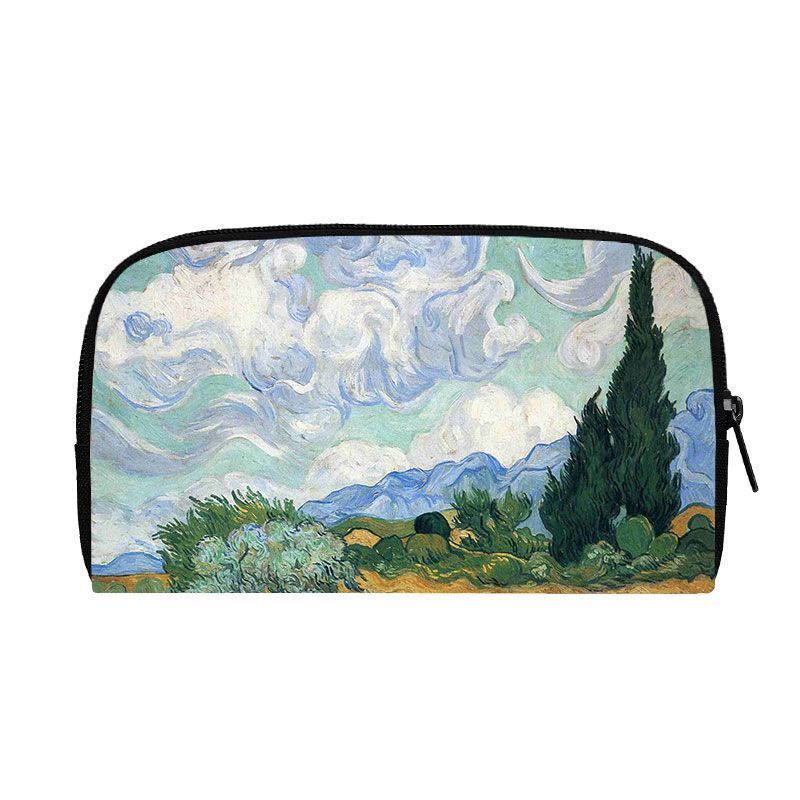 Oil Painting Sunflower Starry Night Wallet Women Purse Credit Card Phone Holders