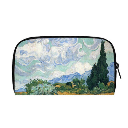 Oil Painting Sunflower Starry Night Wallet Women Purse Credit Card Phone Holders
