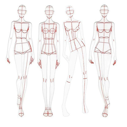Sketching Templates Fashion Illustration Ruler Sewing Clothing Humanoid Patterns