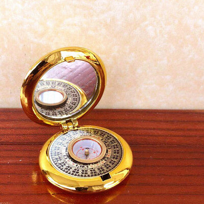 Old Pocket Feng Shui Compass Luo Pan Tool Dowsing Rod Master Blessed Home Decor