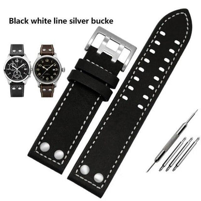 Genuine Leather Watches Straps For Hamilton Khaki Aviation H77755533 H77616533