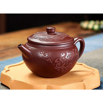 5.2" Chinese Yixing Zisha Pottery Purple Clay 210CC Handmade Kung Fu Teapot 云水禅心
