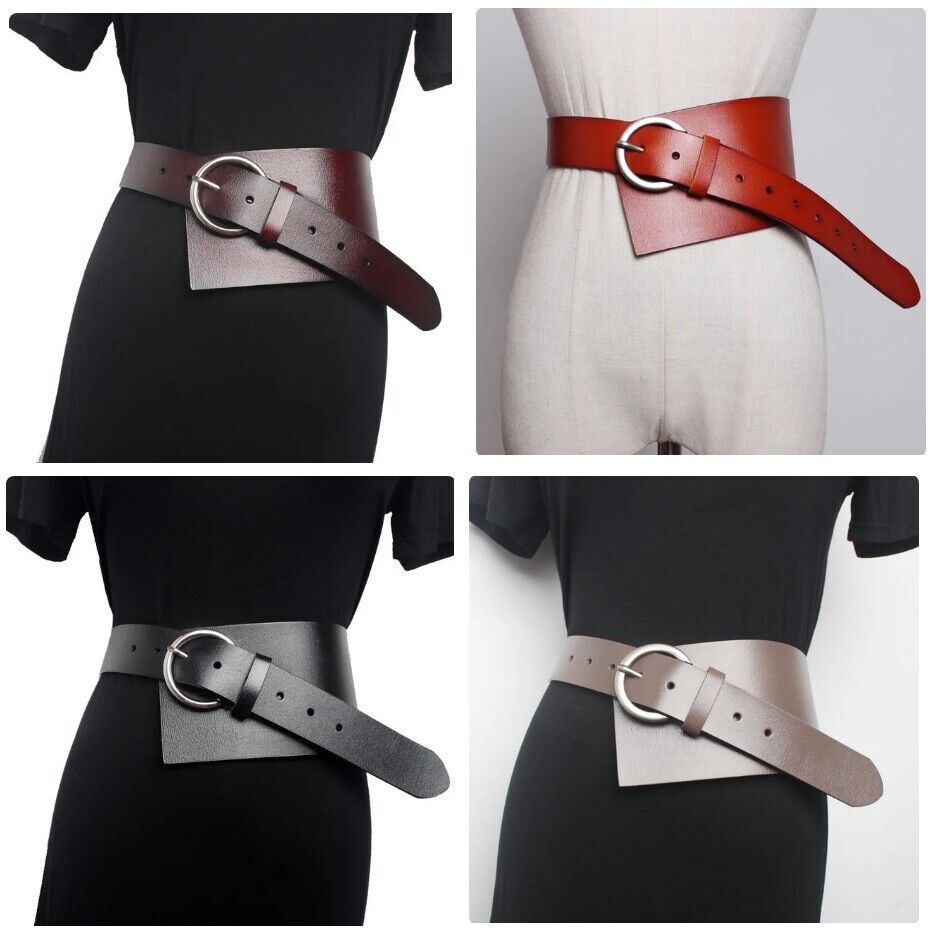 Women Wide Belt Genuine Leather Fashion Luxury Waistband Corset Dress Cummerbund