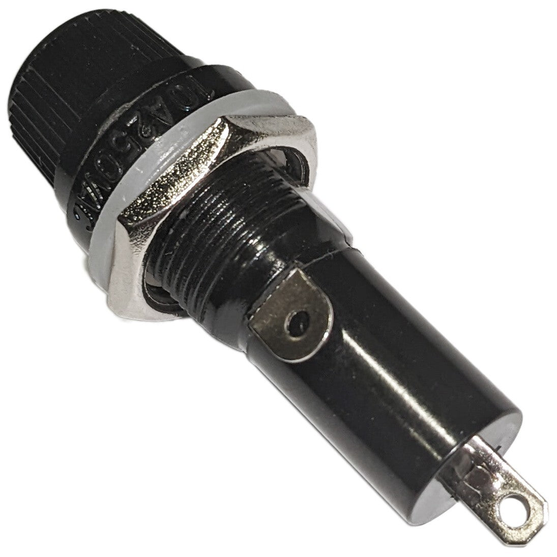 Panel Mount Round Screw-in Fuse Holder, 18.44mm Diameter x 50mm Length
