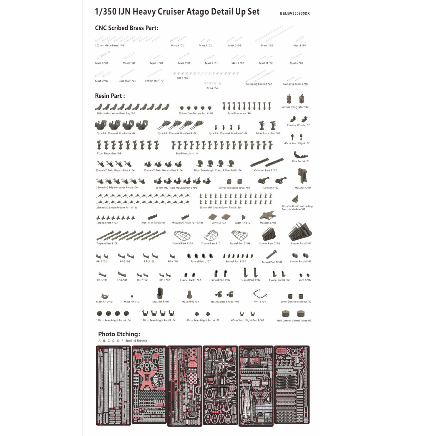 VERYFIRE BELBV350905DX 1/350 IJN Heavy Cruiser Atago (Deluxe Version) Model Kit