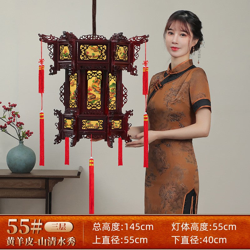Palace Lantern Carved Wooden Chinese Lantern Balcony Red Outdoor Decoracion