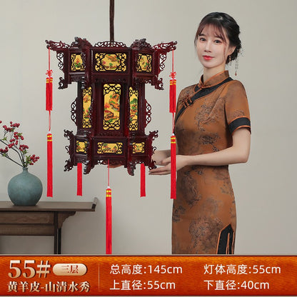 Palace Lantern Carved Wooden Chinese Lantern Balcony Red Outdoor Decoracion