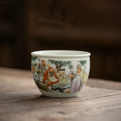 1Pc Chinese Tradition Ceramic Tea Cup Handmade Tea Tasting Cup Teaware