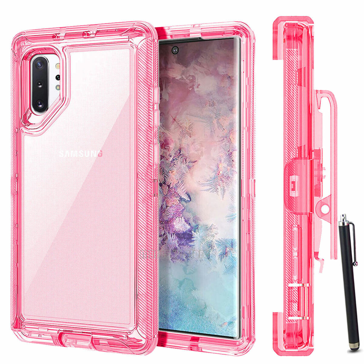 Luxury Clear Case Clip Stand Holster Phone Cover For Samsung Galaxy Note10/+ 5G