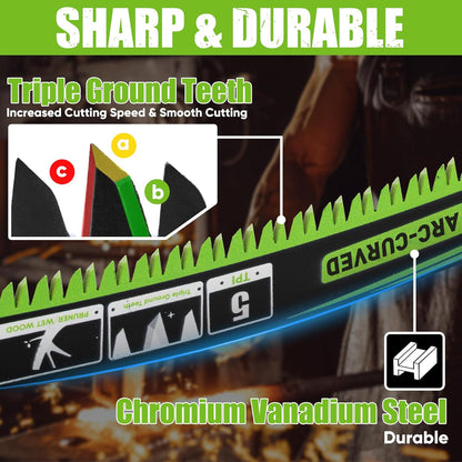 12-Inch Arc Curved Reciprocating Saw Blades Set with Storage Box – 5 Pieces, 5 T