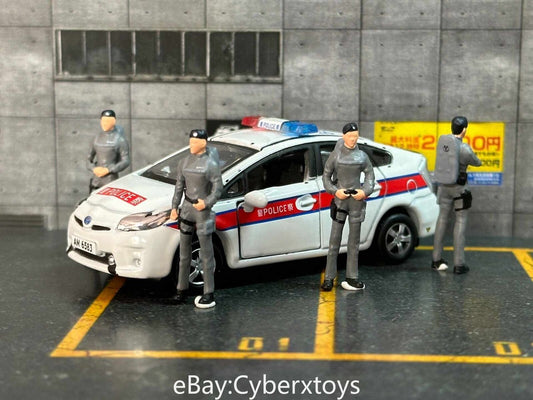 1:64 Hong Kong Police RRT Team Figure 4pcs for Diorama Car Model