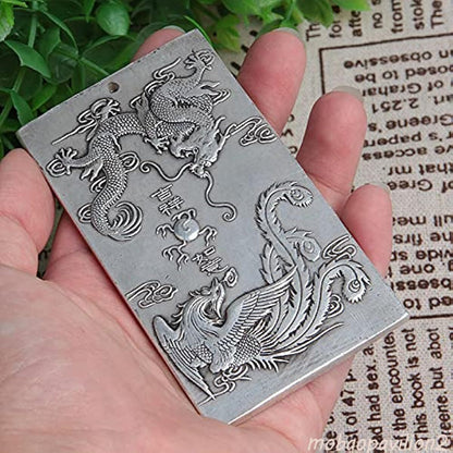 1 Pcs Tibetan Silver Guan Kwan Yin Buddha Dragon Statue Nepal Thangka