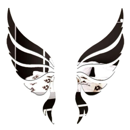 Angel Wings Wall Sticker 3D Acrylic Mirror Decal DIY Art Home Decoration 35x35cm