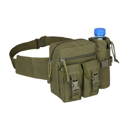 Men Waist Pack Nylon Water Bottle Pouch Sports Army Hunting Climbing Belt Bag