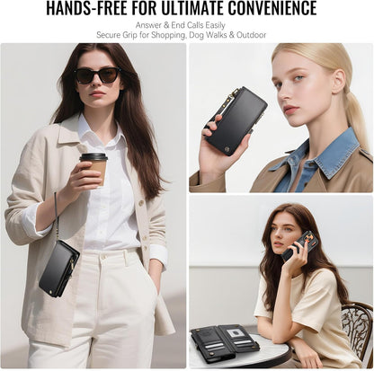 for Iphone 17 Pro Magnetic Wallet Case Compatible with Magsafe with RFID Blockin