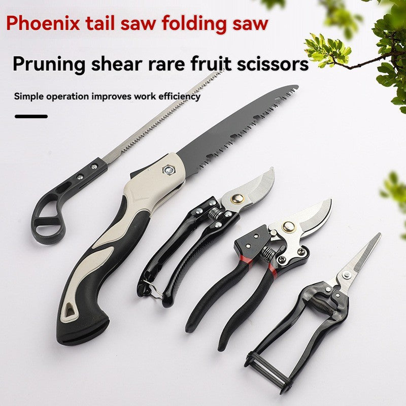 Gardening five-piece set of flower pruning scissors folding saw tool box USA02
